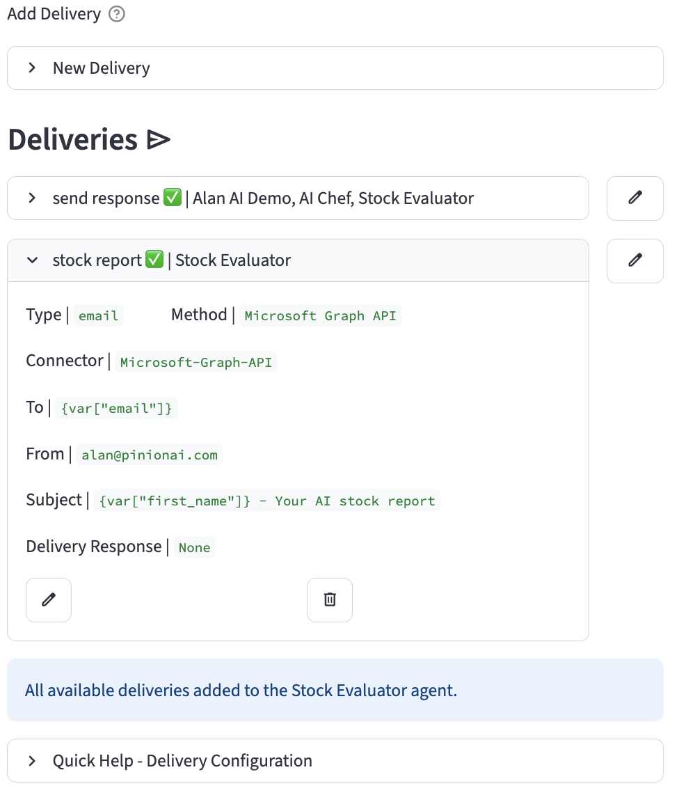 Delivery List