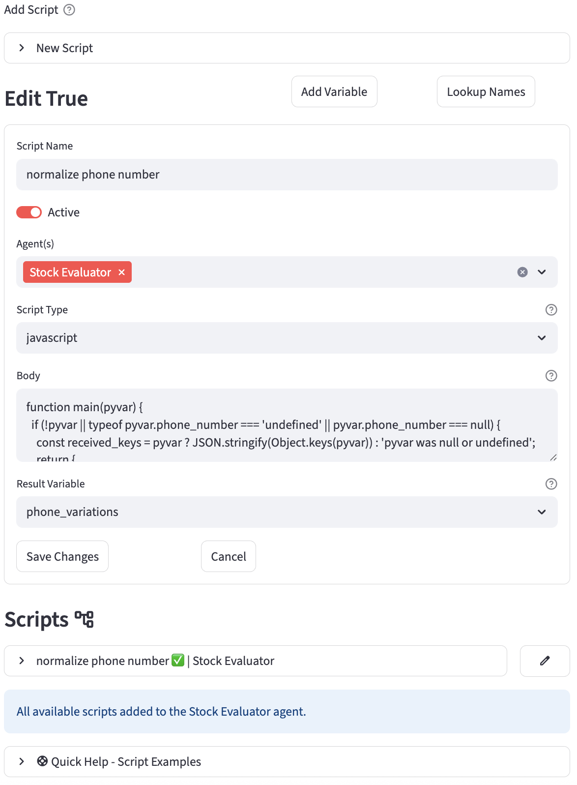 Edit Script